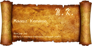 Maasz Kenese névjegykártya